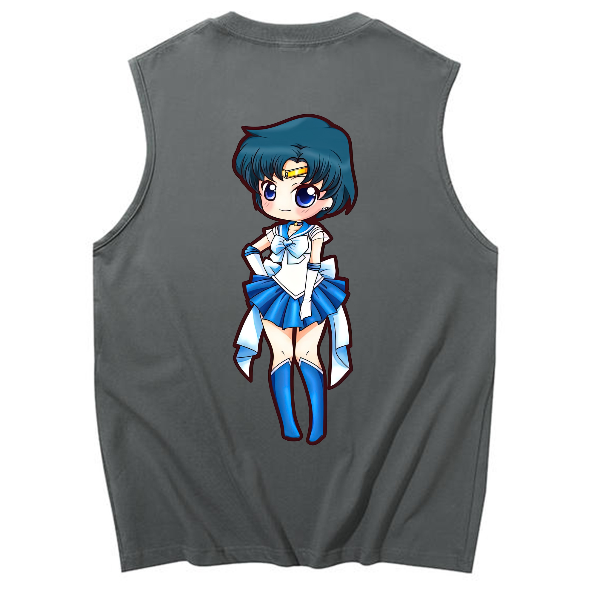 （画像用） 美少女戦士セーラームーン 水野 亜美 みずの あみ Sailor Moon Mizuno Ami コットン100％タンクトップ（背面プリント）